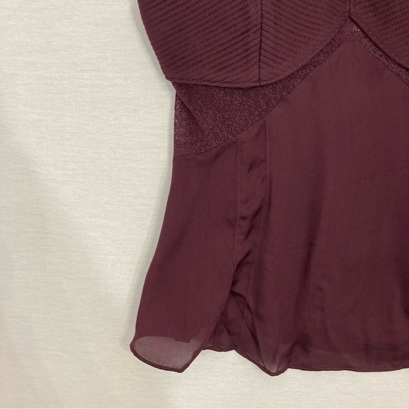 Talula Burgundy Lace Trim Cami Top - Picture 4 of 12